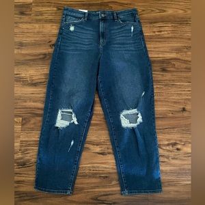 INC International Concepts High Rise Distressed Straight Leg Jeans NWT
